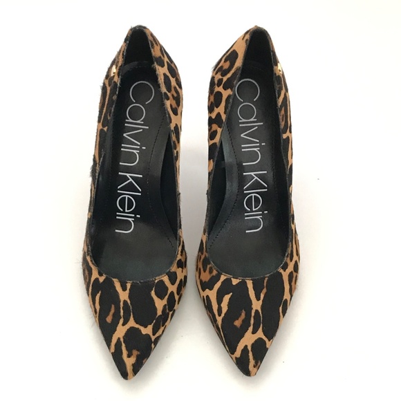 CALVIN KLEIN Leopard Stiletto Heels Leopard Pumps Women’s Size 6 Animal Print - Picture 3 of 16